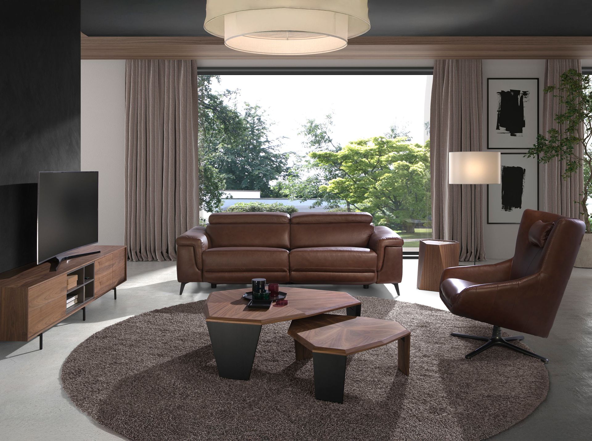 Sofá relax 3 plazas piel marrón - Imagen 4