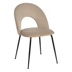 SILLA BEIGE TEJIDO-METAL CONTRACT 49 X 60 X 81 CM