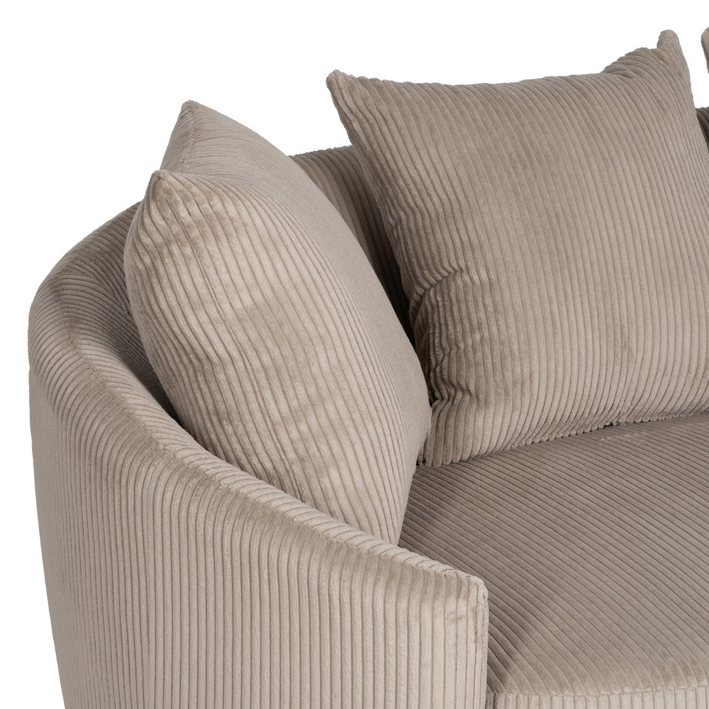 SOFÁ 3 PLAZAS BEIGE TEJIDO SALÓN 197 X 96 X 75 CM - Imagen 4