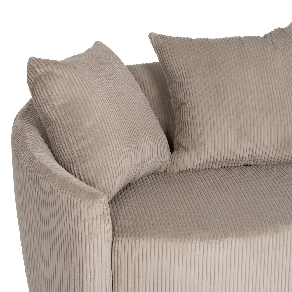 SOFÁ 3 PLAZAS BEIGE TEJIDO SALÓN 197 X 96 X 75 CM - Imagen 5