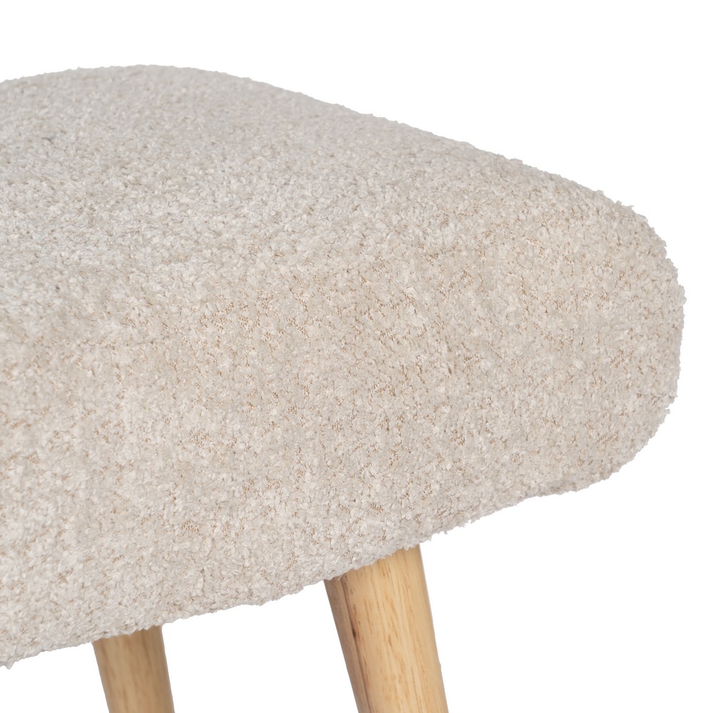 BANQUETA BEIGE TEJIDO-MADERA SALÓN 53 X 38 X 41 CM - Imagen 3