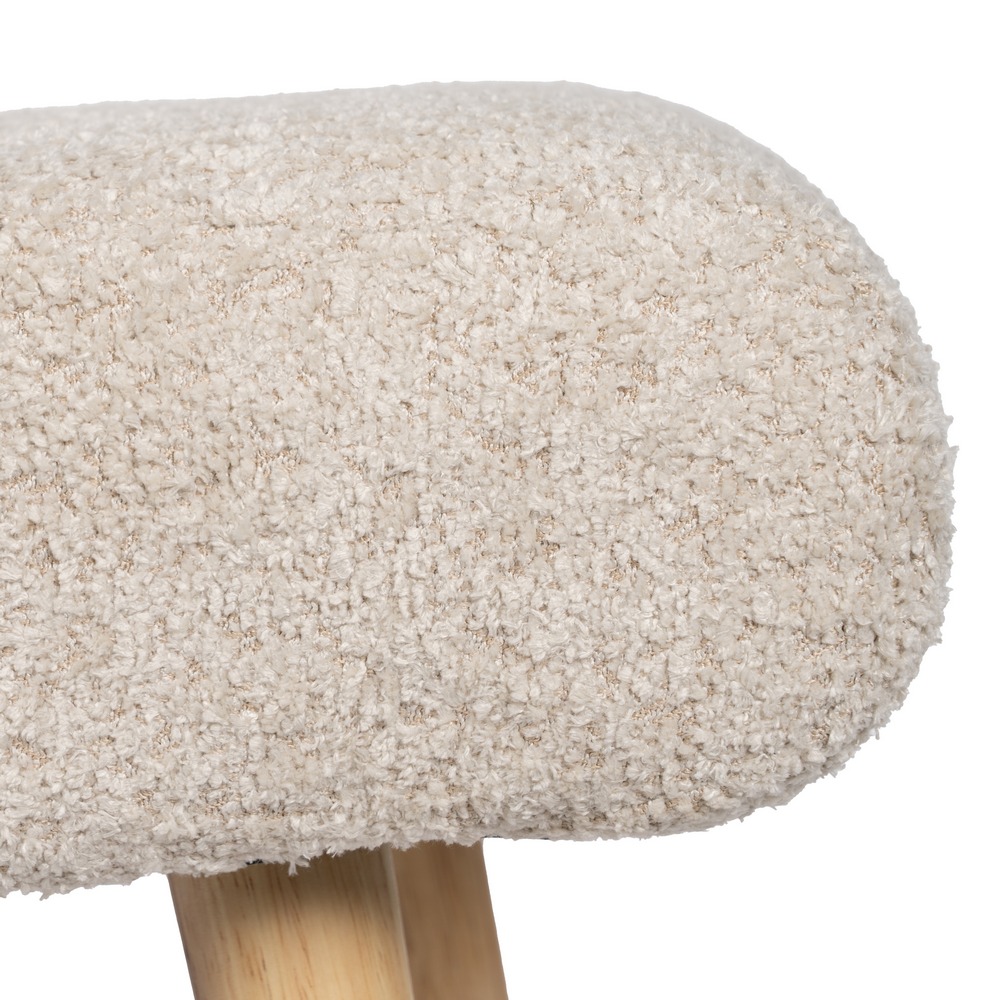 BANQUETA BEIGE TEJIDO-MADERA SALÓN 53 X 38 X 41 CM - Imagen 4