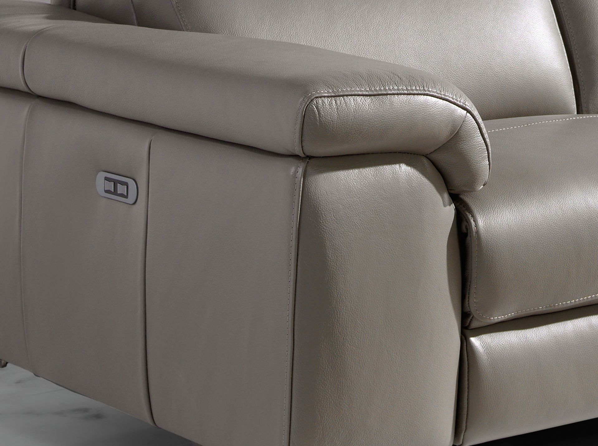 Sofá relax 3 plazas piel gris oscuro - Imagen 7