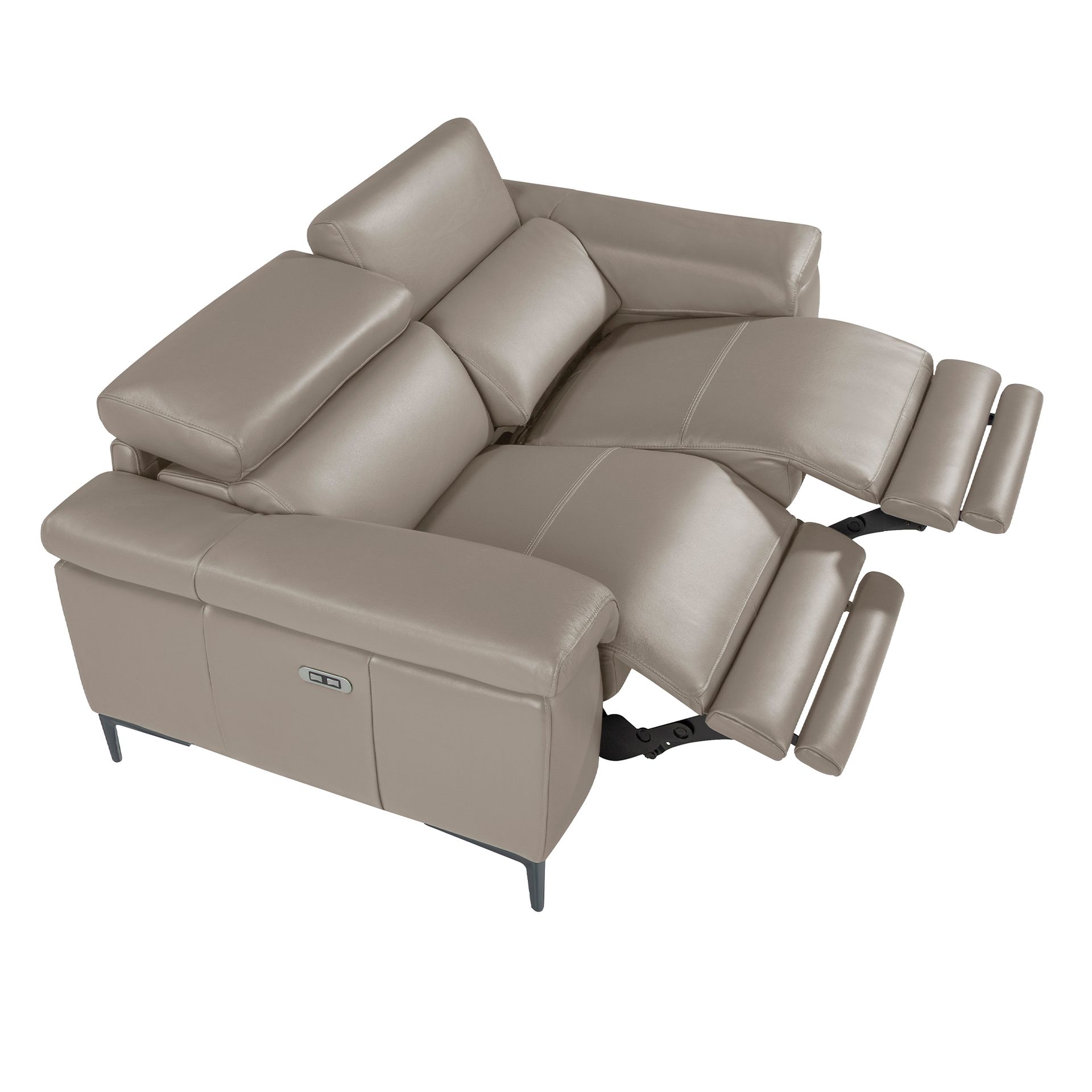 Sofá relax 3 plazas piel gris oscuro - Imagen 8