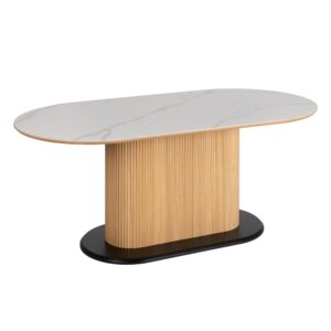 MESA COMEDOR BLANCO-NATURAL 180 X 90 X 75 CM