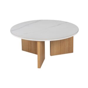 MESA CENTRO BLANCO-NATURAL 80 X 80 X 35 CM