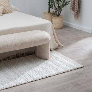 ALFOMBRA CREMA TEJIDO DECORACIÓN 80 X 150 CM