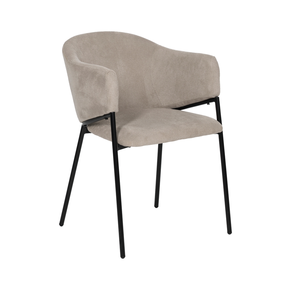 SILLA BEIGE TEJIDO-METAL 54 X 60 X 78 CM