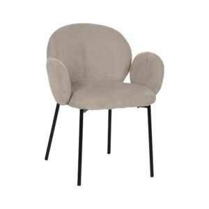 SILLA BEIGE TEJIDO-METAL 66 X 60 X 79 CM