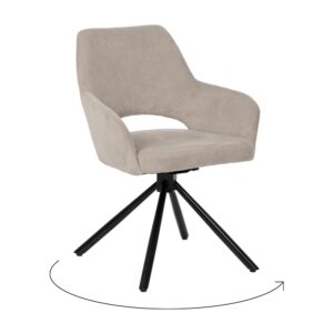 SILLA BEIGE GIRATORIO TEJIDO-METAL 59