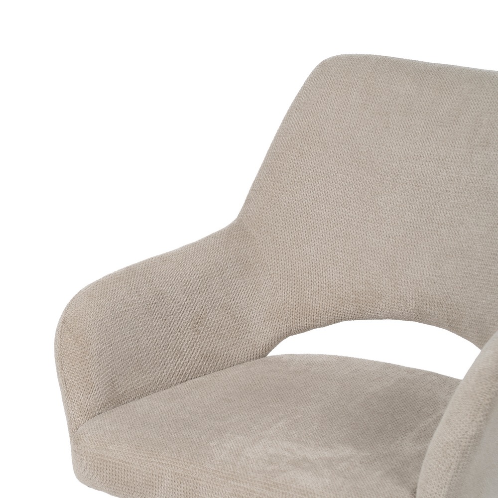 SILLA BEIGE GIRATORIO TEJIDO-METAL 59,50 X 62 X 83,50 CM - Imagen 5