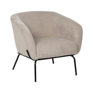 SILLÓN BEIGE TEJIDO-METAL 77 X 72 X 68 CM