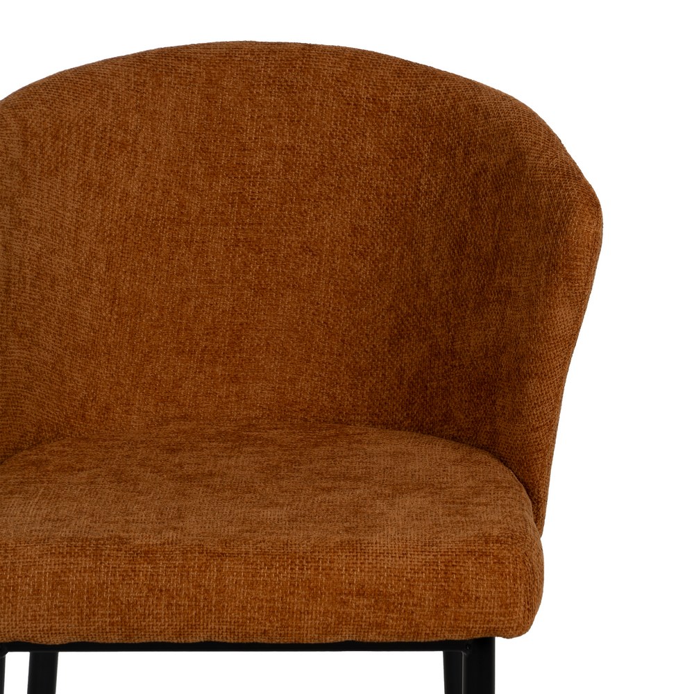 SILLA MARRÓN TEJIDO-METAL CONTRACT 52,50 X 55 X 80 CM - Imagen 4