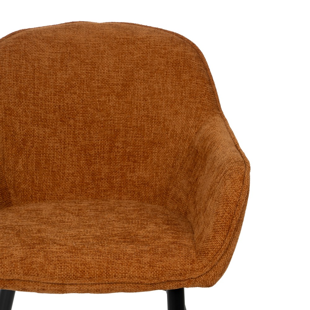 SILLA MARRÓN TEJIDO-METAL CONTRACT 61 X 59,50 X 83 CM - Imagen 4