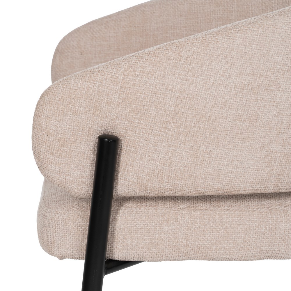 SILLA BEIGE TEJIDO-METAL CONTRACT 60 X 57 X 79 CM - Imagen 5