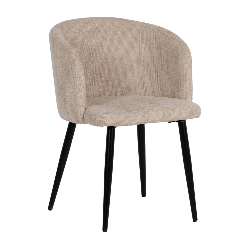 SILLA CREMA TEJIDO-METAL SALÓN 53 X 53 X 77 CM