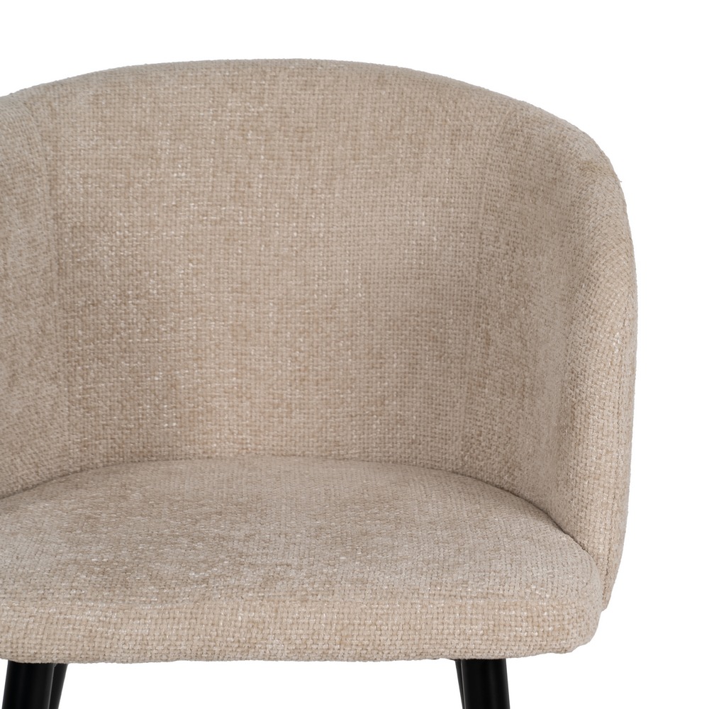 SILLA CREMA TEJIDO-METAL SALÓN 53 X 53 X 77 CM - Imagen 4