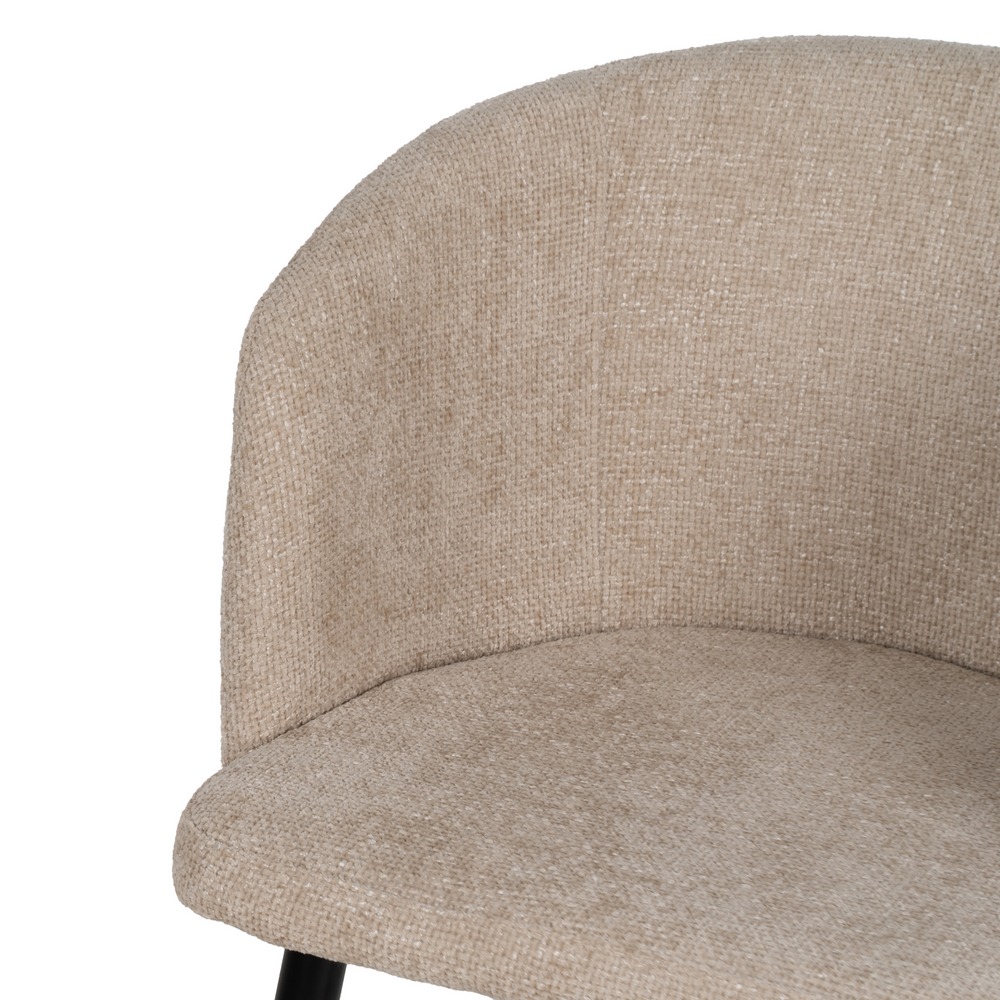 SILLA CREMA TEJIDO-METAL SALÓN 53 X 53 X 77 CM - Imagen 5