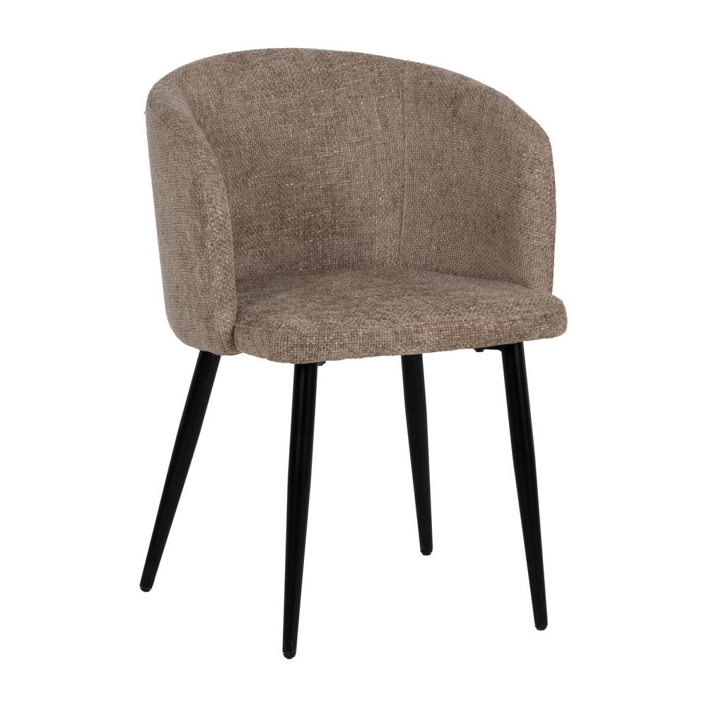 SILLA BEIGE TEJIDO-METAL SALÓN 53 X 53 X 77 CM