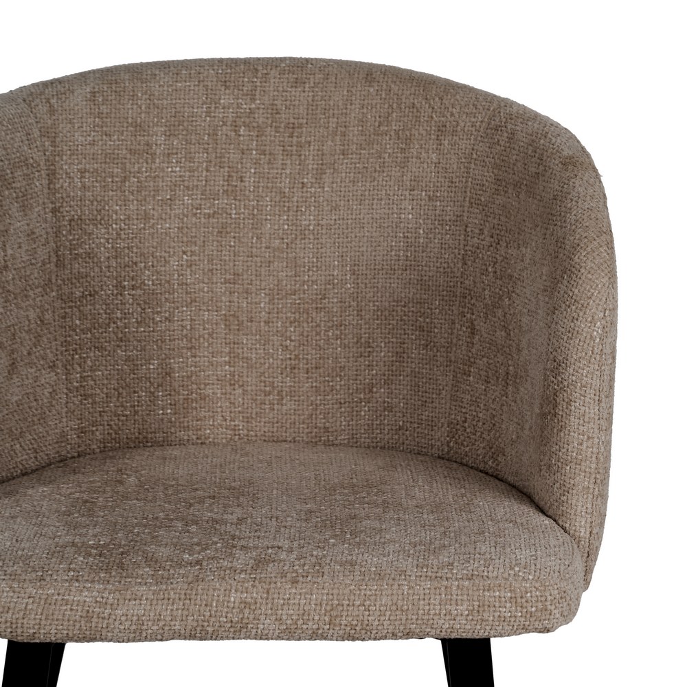 SILLA BEIGE TEJIDO-METAL SALÓN 53 X 53 X 77 CM - Imagen 4