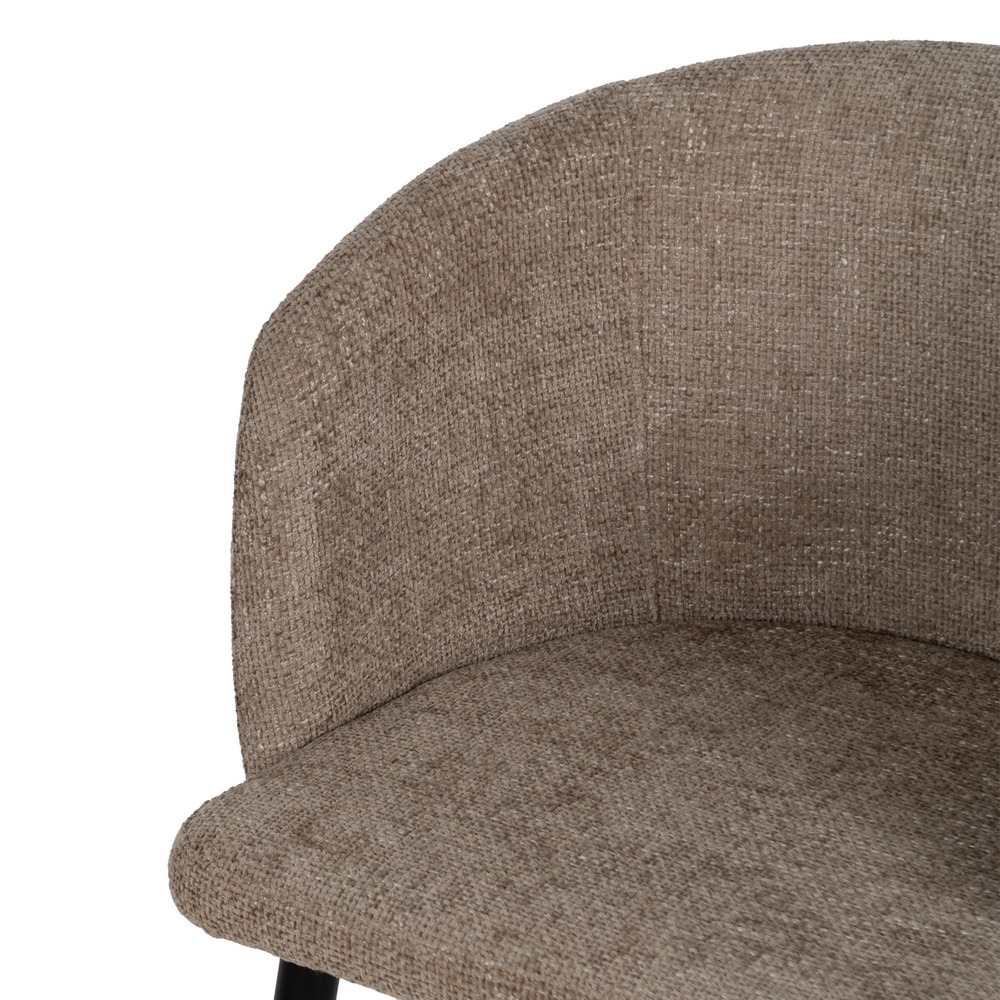 SILLA BEIGE TEJIDO-METAL SALÓN 53 X 53 X 77 CM - Imagen 5
