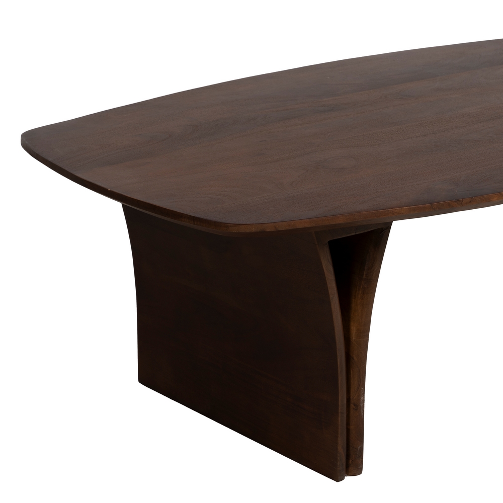 MESA CENTRO MARRÓN MADERA DE ACACIA 130 X 70 X 40 CM - Imagen 5