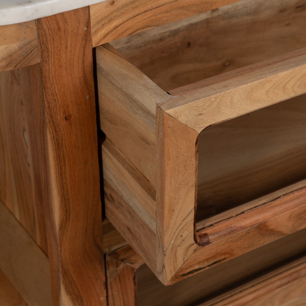 ISLA NATURAL MÁRMOL/MADERA COCINA 155 X 70 X 88 CM - Imagen 5