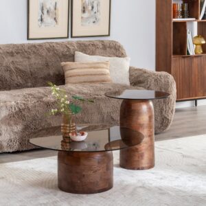 MESA CENTRO MIEL MADERA DE MANGO 50 X 50 X 56 CM