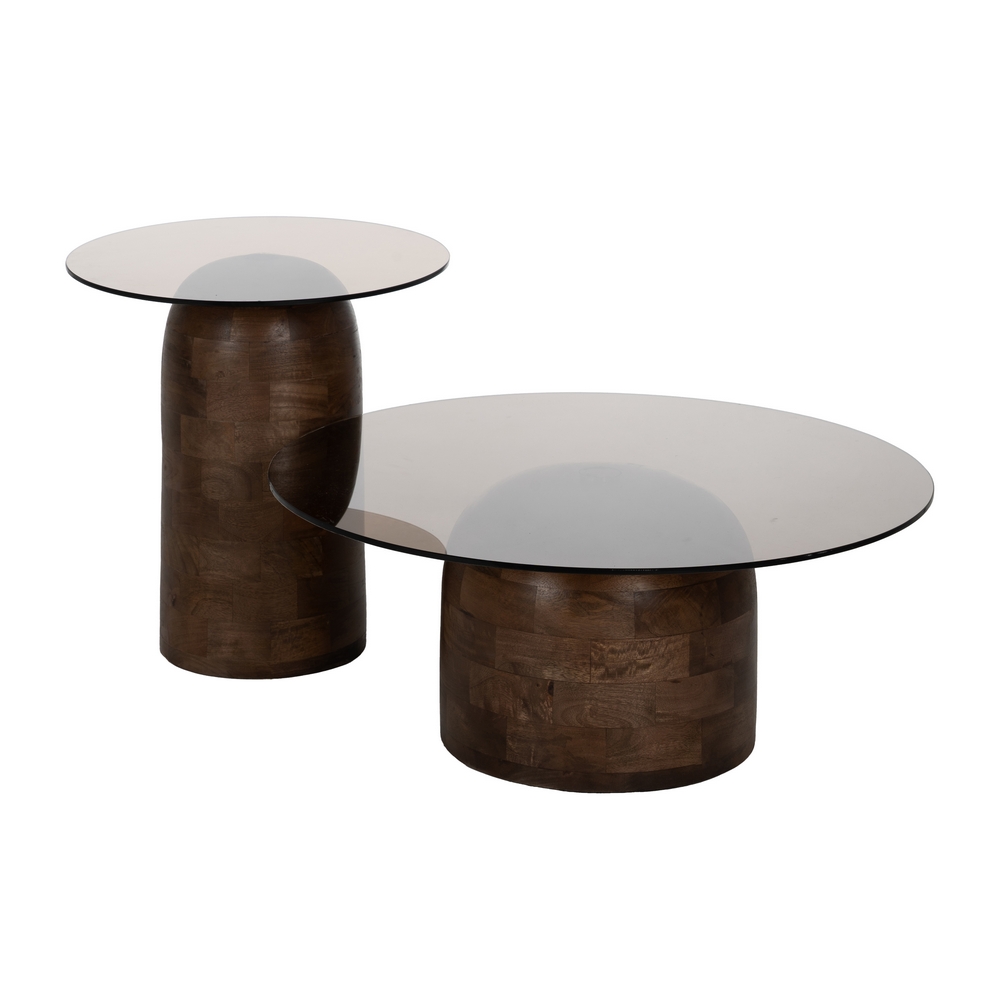 MESA CENTRO MIEL MADERA DE MANGO 80 X 80 X 35 CM - Imagen 2