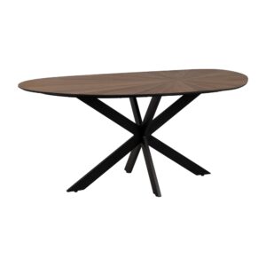 MESA COMEDOR NATURAL-NEGRO DM-METAL 178 X 80 X 77 CM