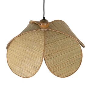 LÁMPARA TECHO FIBRA NATURAL ILUMINACIÓN 60 X 60 X 30 CM