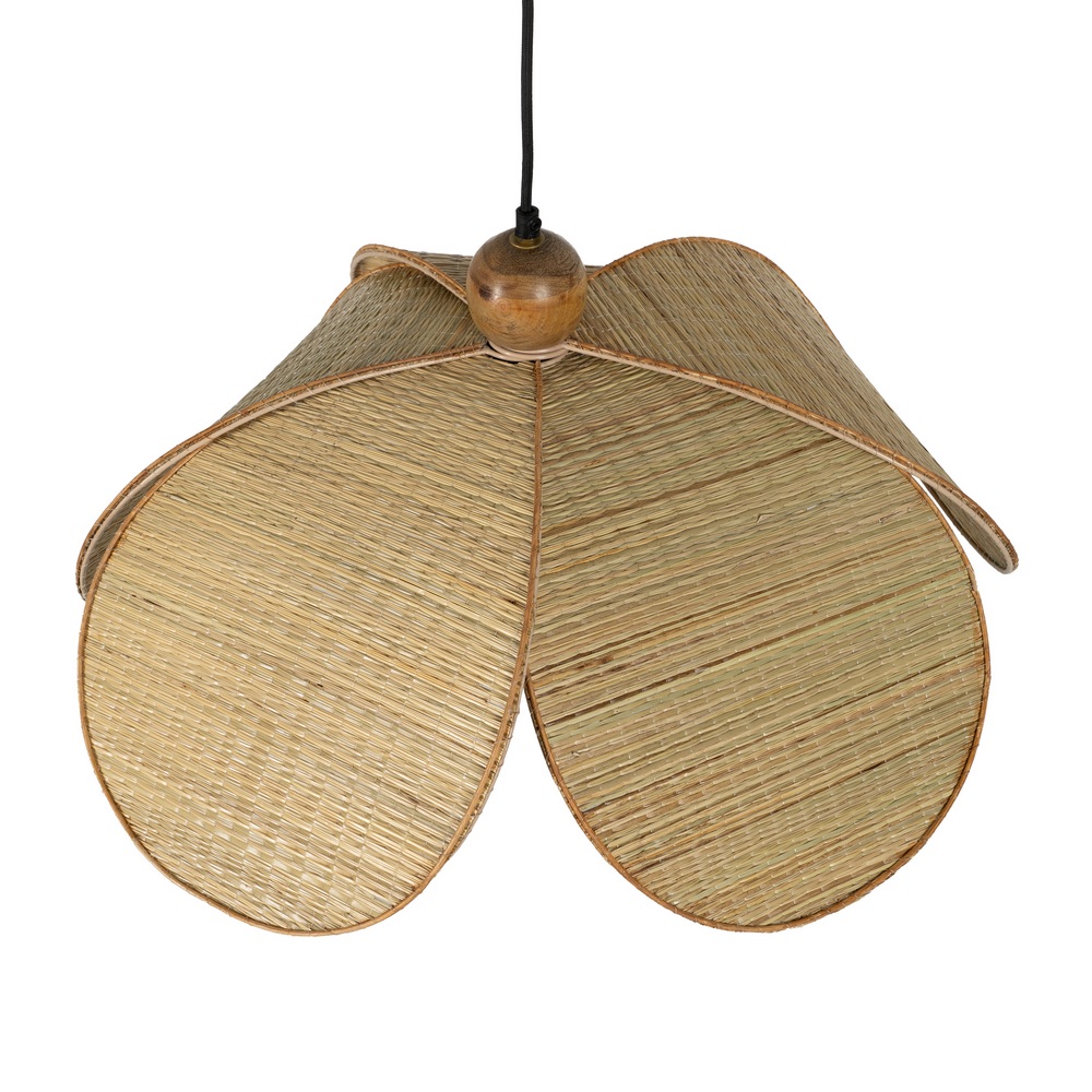 LÁMPARA TECHO FIBRA NATURAL ILUMINACIÓN 60 X 60 X 30 CM