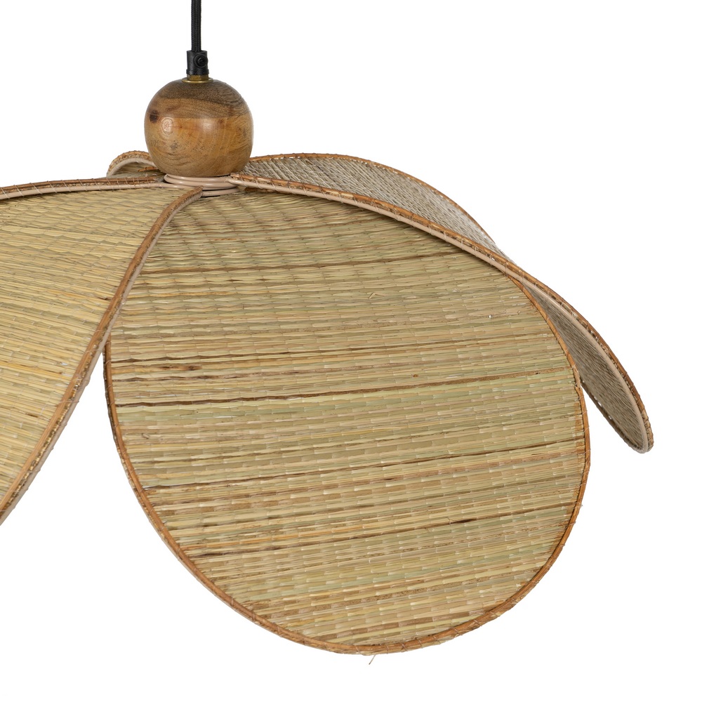 LÁMPARA TECHO FIBRA NATURAL ILUMINACIÓN 60 X 60 X 30 CM - Imagen 2