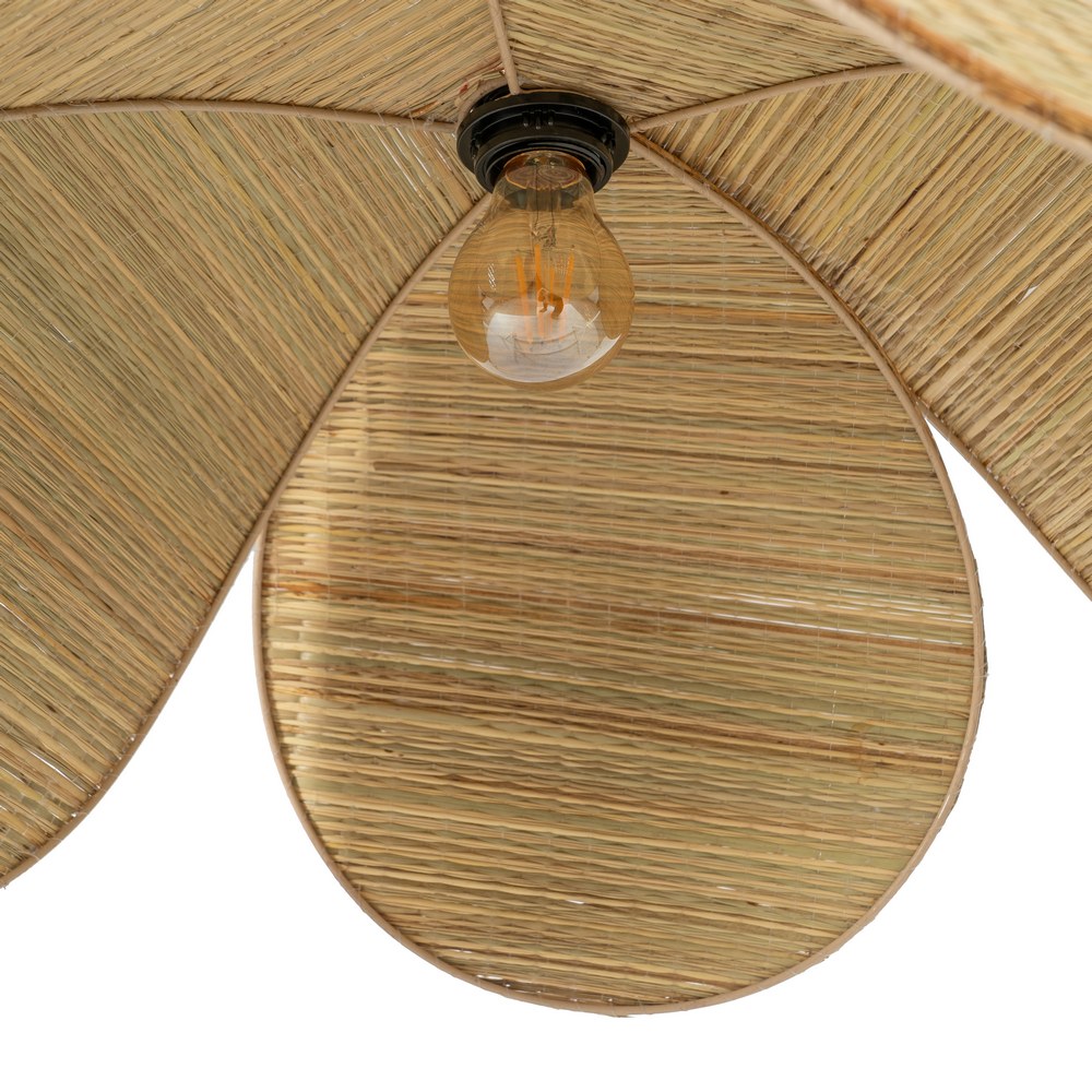 LÁMPARA TECHO FIBRA NATURAL ILUMINACIÓN 60 X 60 X 30 CM - Imagen 4