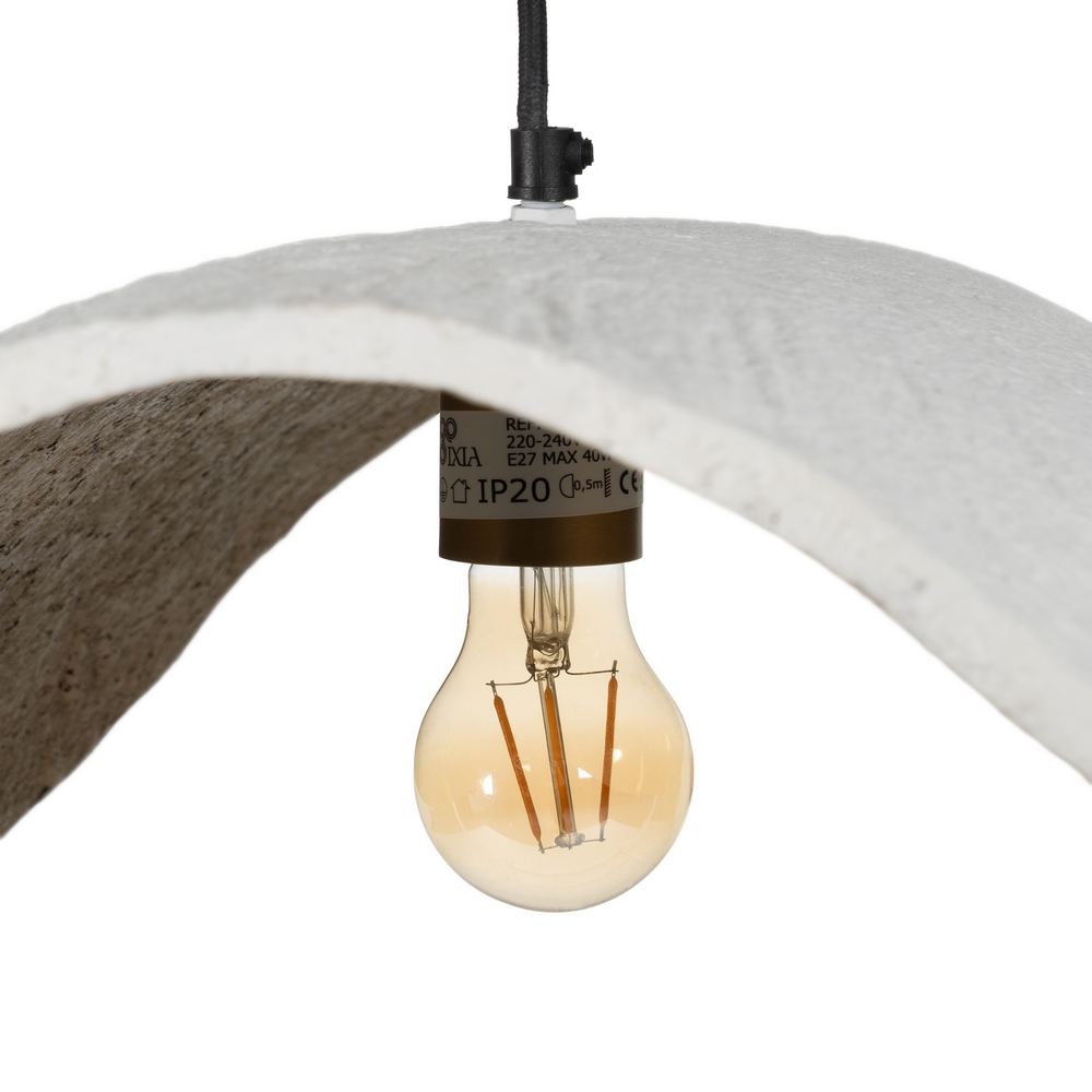 LÁMPARA TECHO BLANCO-ORO PAPEL MACHÉ 53 X 39 X 18 CM - Imagen 3