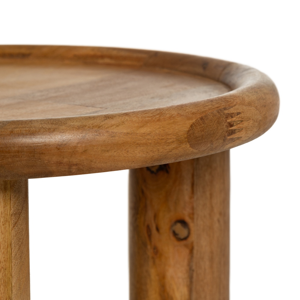 MESITA NATURAL MADERA DE MANGO 42 X 42 X 46 CM - Imagen 5