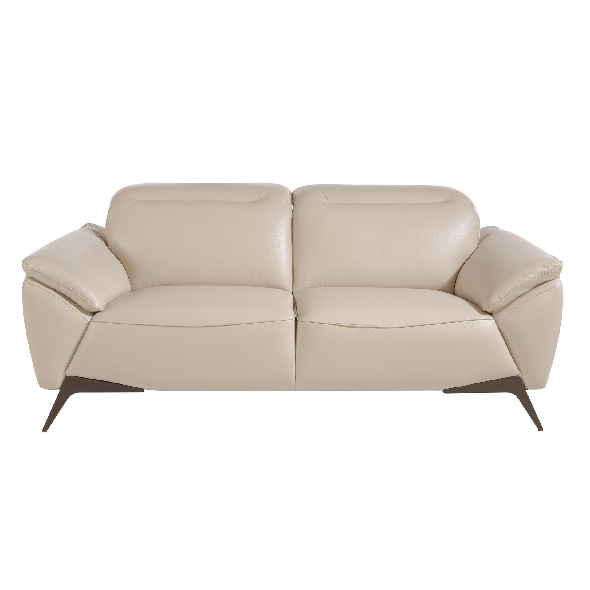 Sofá 2 plazas piel gris taupe - Imagen 2