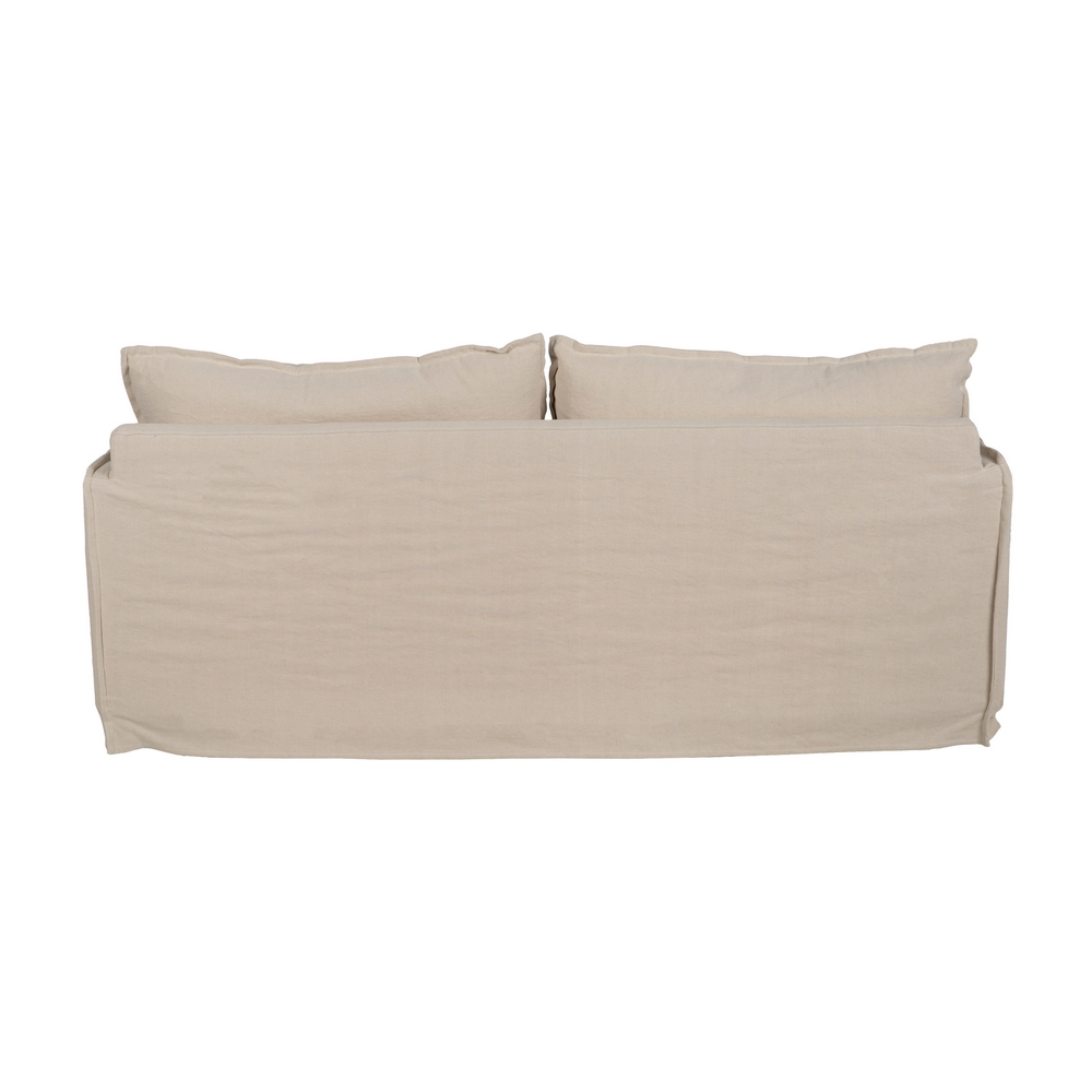 SOFÁ 3 PLAZAS CREMA TEJIDO-MADERA 200 X 95 X 85 CM - Imagen 3