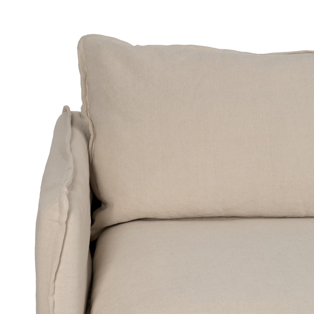 SOFÁ 3 PLAZAS CREMA TEJIDO-MADERA 200 X 95 X 85 CM - Imagen 5