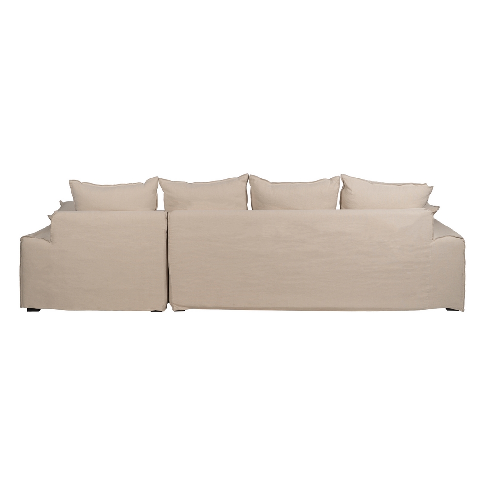 CHAISE-LOUNGER CREMA TEJIDO-MADERA 300 X 161 X 90 CM - Imagen 3