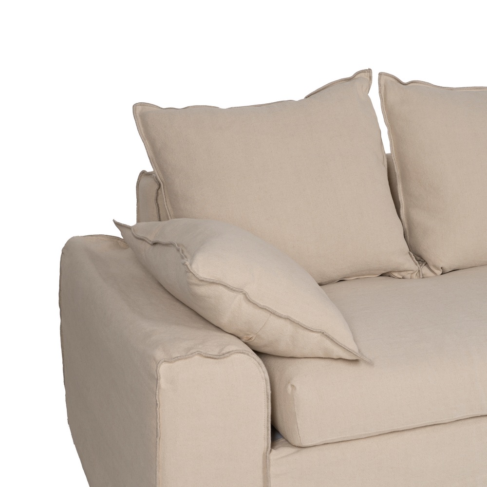 CHAISE-LOUNGER CREMA TEJIDO-MADERA 300 X 161 X 90 CM - Imagen 4