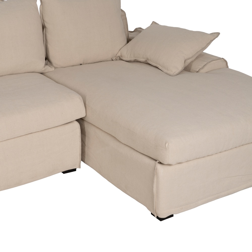 CHAISE-LOUNGER CREMA TEJIDO-MADERA 300 X 161 X 90 CM - Imagen 5