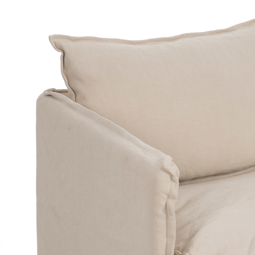 SOFÁ 2 PLAZAS CREMA TEJIDO-MADERA 180 X 97 X 89 CM - Imagen 4