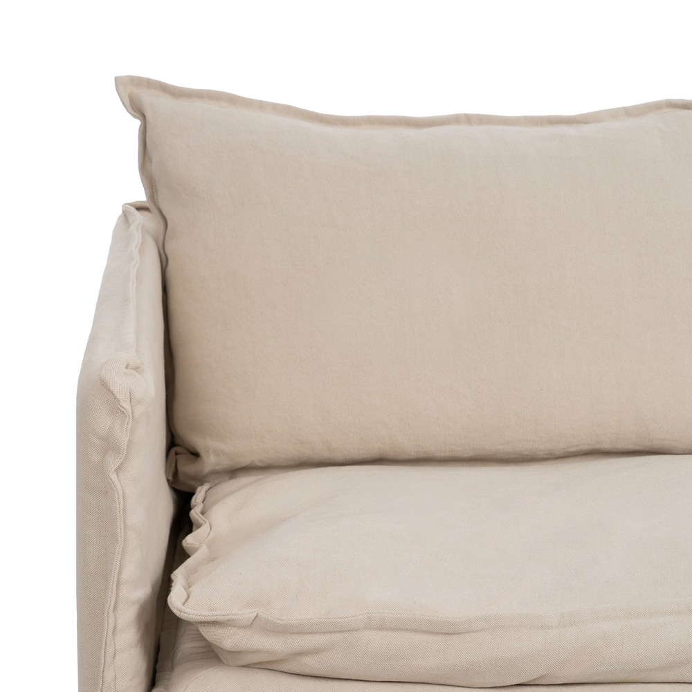 SOFÁ 2 PLAZAS CREMA TEJIDO-MADERA 180 X 97 X 89 CM - Imagen 5