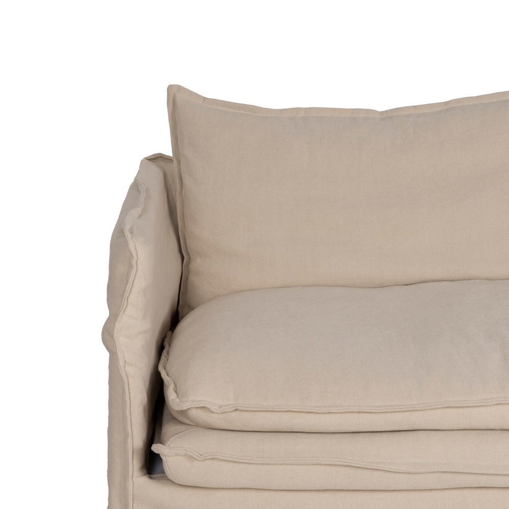 SOFÁ 3 PLAZAS CREMA TEJIDO-MADERA 210 X 97 X 89 CM - Imagen 5