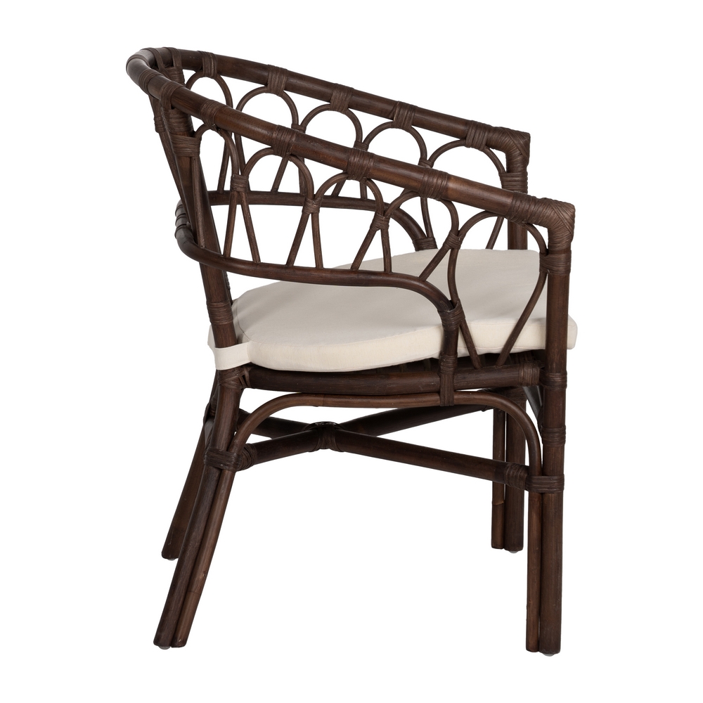 SILLA MARRÓN RATÁN SALÓN 58 X 59 X 78 CM - Imagen 2