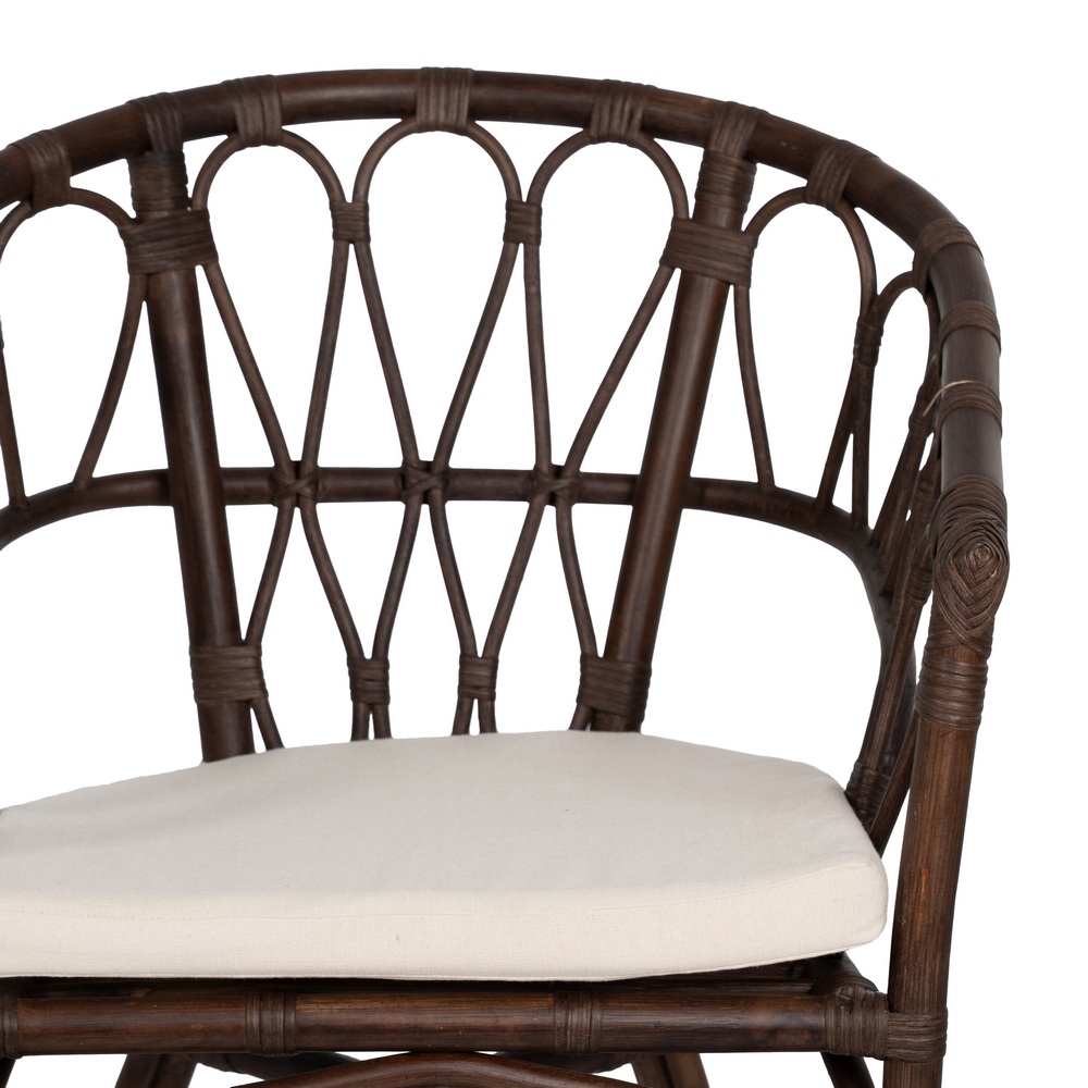 SILLA MARRÓN RATÁN SALÓN 58 X 59 X 78 CM - Imagen 4