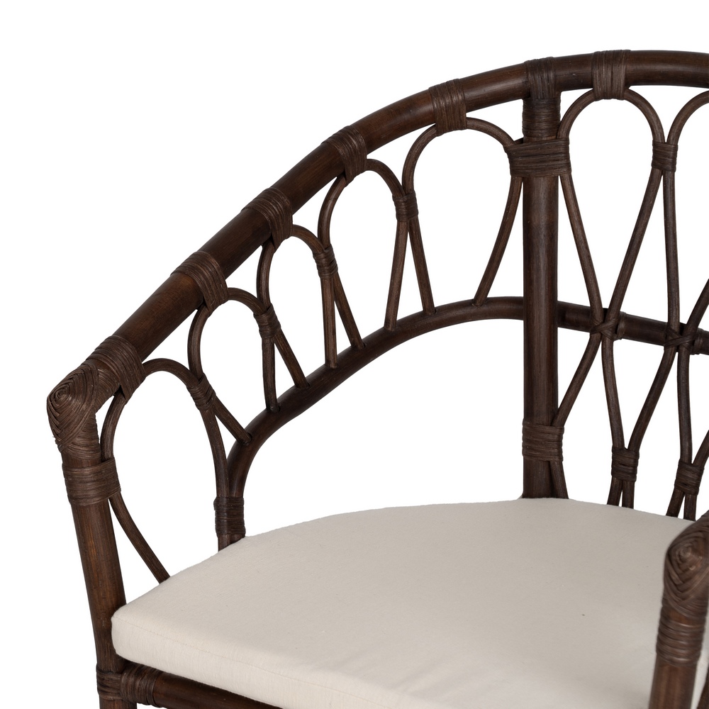 SILLA MARRÓN RATÁN SALÓN 58 X 59 X 78 CM - Imagen 5