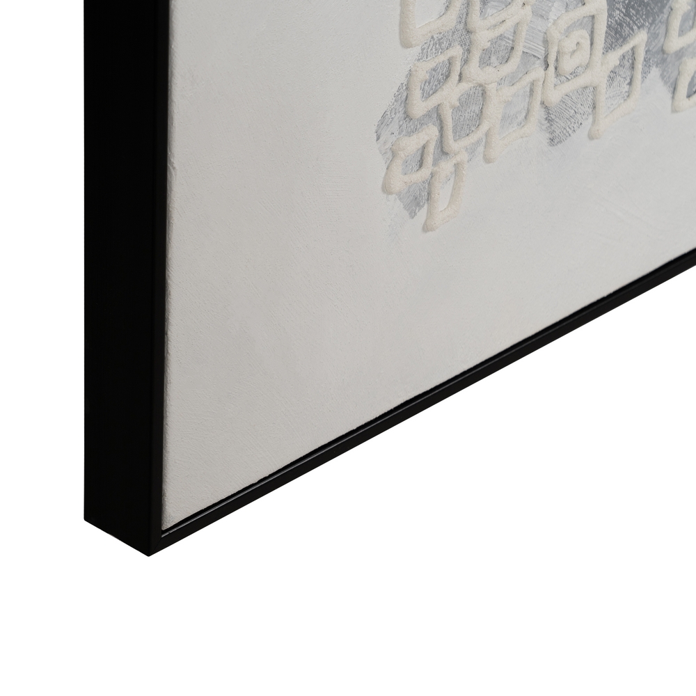 CUADRO ABSTRACTO BLANCO-NEGRO 90 X 120 CM - Imagen 3