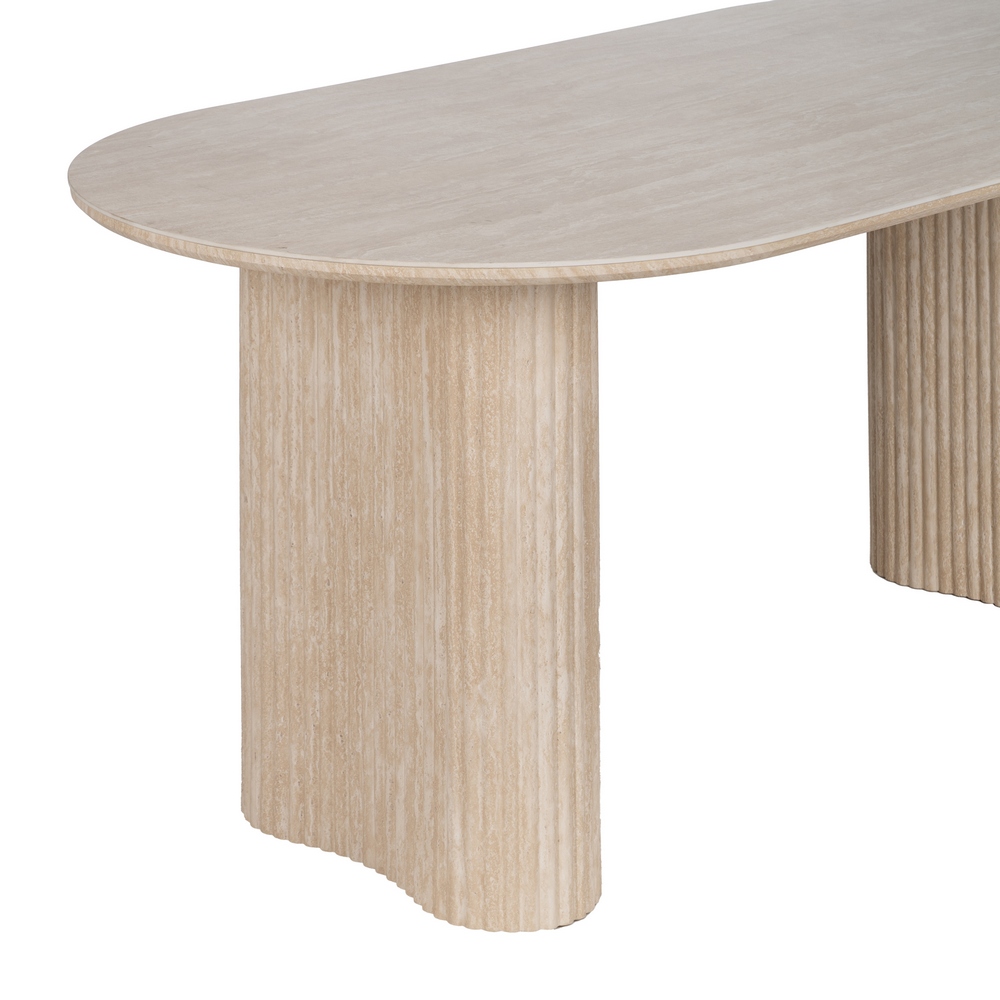 MESA COMEDOR BEIGE PIEDRA MDF DECORACIÓN 180 X 90 X 76 CM - Imagen 5